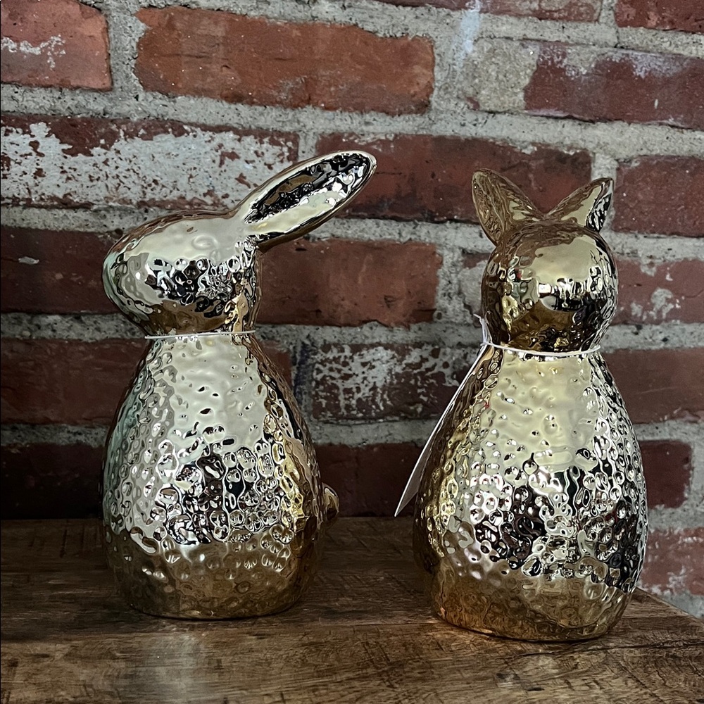 Rachel Zoe Gold Ceramic Bunny Figurine - Decorative Home Accent